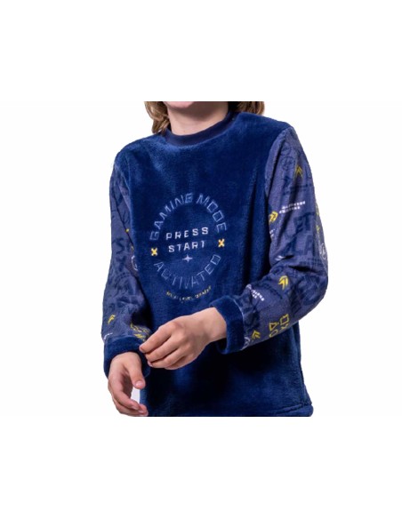 Pijama juvenil coralina "Gaming mode activated" de Kinanit - DETALLE