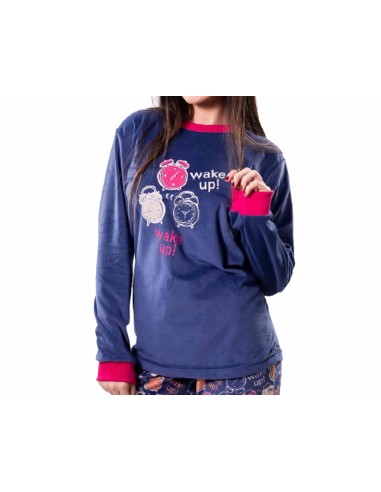 Pijama largo spandex mujer "Wake up!" de Kinanit - CAMISETA