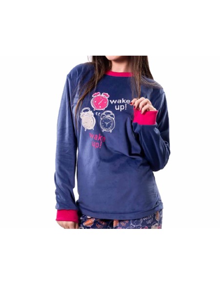 Pijama largo spandex mujer "Wake up!" de Kinanit - CAMISETA