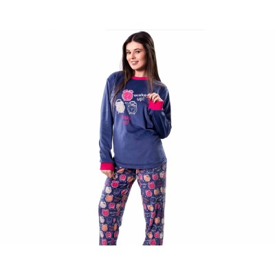 Pijama largo spandex mujer "Wake up!" de Kinanit