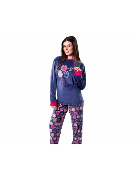 Pijama largo spandex mujer "Wake up!" de Kinanit