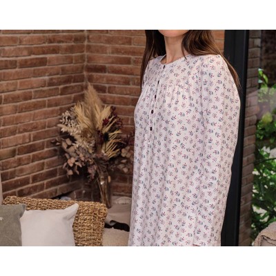 Camisón interlock mujer "Ramilletes Ciruela" de Muslher 2