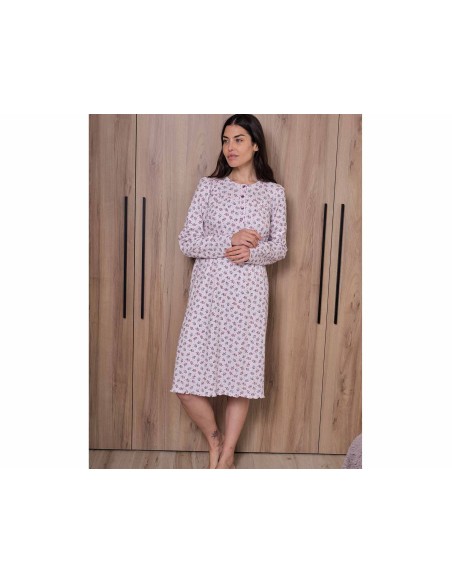 Camisón interlock mujer "Ramilletes Violeta" de Muslher