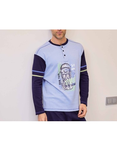 Pijama largo hombre interlock "Car Racing" 255632 de Muslher