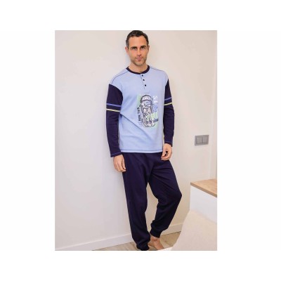Pijama largo hombre interlock "Car Racing" 255632 de Muslher