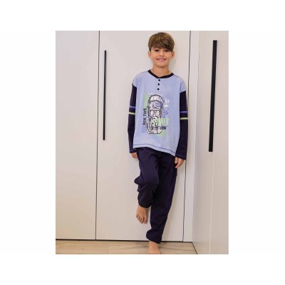 Pijama largo juvenil interlock "Car Racing" 253602 de Muslher