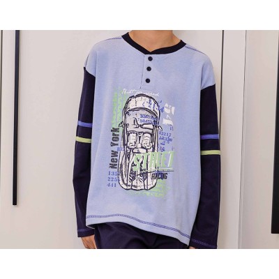 Pijama largo juvenil interlock "Car Racing" 253602 de Muslher 2