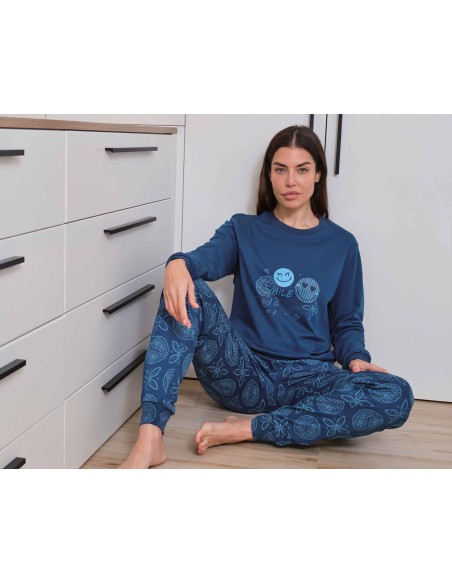 Pijama largo interlock mujer "Smile" de Muslher