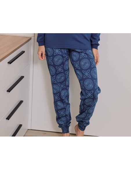 Pijama largo interlock mujer "Smile" 256629 de Muslher - PANTALÓN