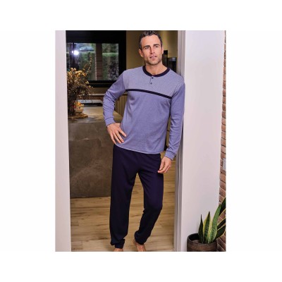 Pijama largo hombre interlock "Tejano" 255643 de Muslher