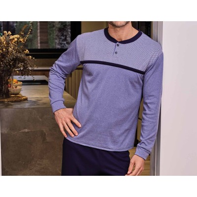 Pijama largo hombre interlock "Tejano" 255643 de Muslher 2