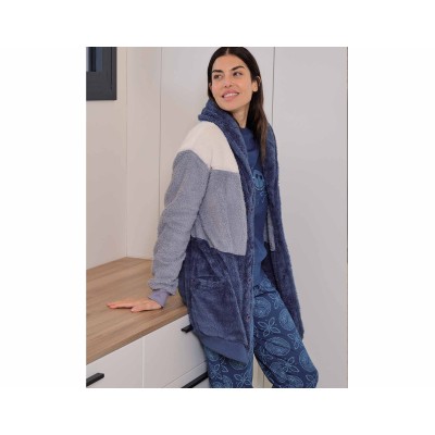 Bata corta mujer sherpa oversize "Tricolor" 258617 de Muslher