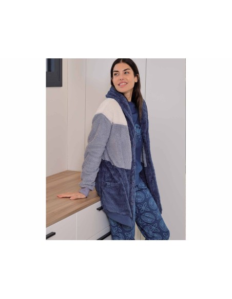 Bata corta mujer sherpa oversize "Tricolor" 258617 de Muslher