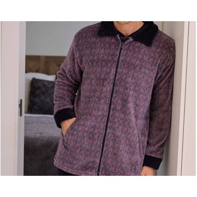 Bata corta hombre coralina cremallera "Marino y rojo" 259600CR de Muslher 2