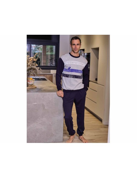 Pijama largo hombre interlock perchado "Competition" 255654 de Muslher