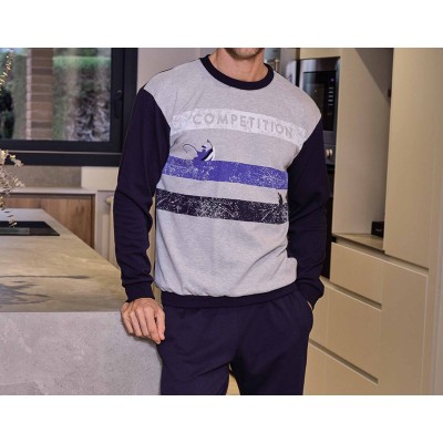 Pijama largo hombre interlock perchado "Competition" 255654 de Muslher 2