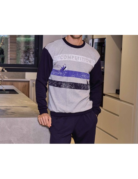 Pijama largo hombre interlock perchado "Competition" 255654 de Muslher - DETALLE