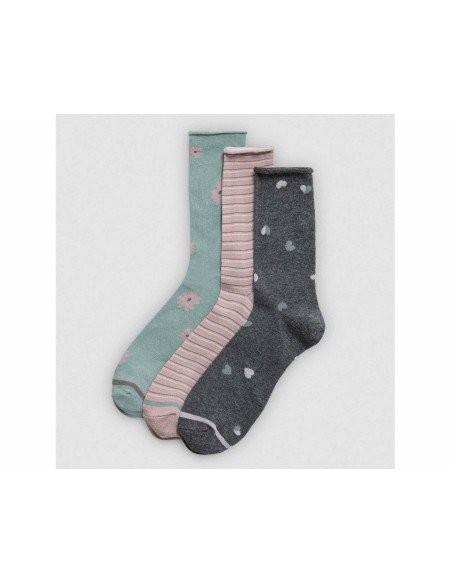 Calcetín mujer algodón puño rulo (packs 3 pares) 12942 de Ysabel Mora