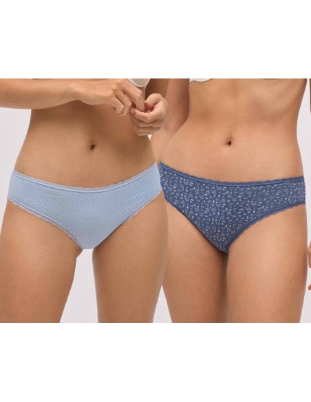 Braga midi algodón fantasía "White leaves" (pack 2 uds) 19472 de Ysabel Mora