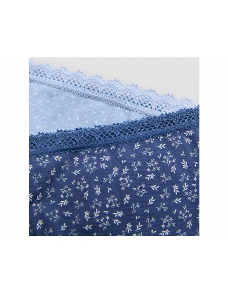 Braga midi algodón fantasía "White leaves" (pack 2 uds) 19472 de Ysabel Mora