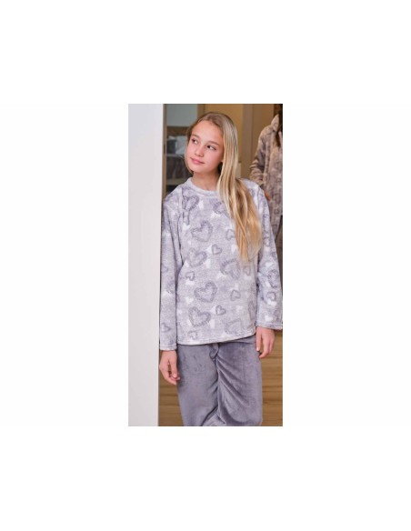 Pijama juvenil coralina "Corazones" 4617 de Muslher