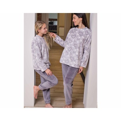 Pijama juvenil coralina "Corazones" de Muslher 2