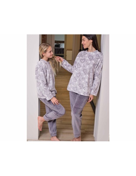 Pijama mujer coralina "Corazones" 6640 de Muslher