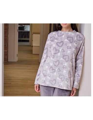 Pijama mujer coralina "Corazones" de Muslher - CAMISETA