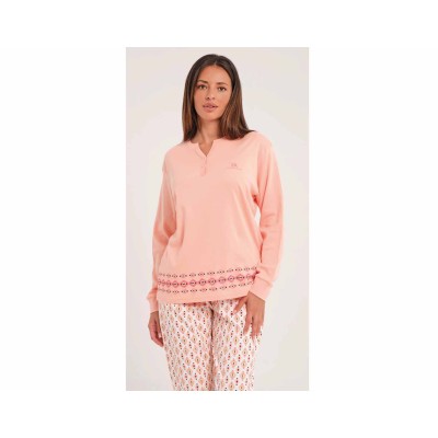 Pijama largo interlock mujer "Azteca" DA25W402 de Don Algodón