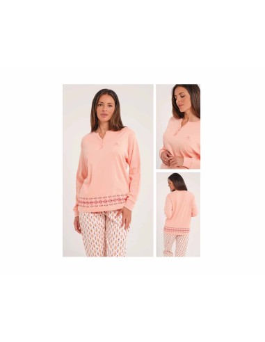 Pijama largo interlock mujer "Azteca" DA25W402 de Don Algodón