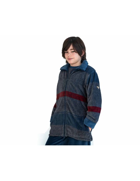 Bata corta coralina cremallera juvenil "Rayas" PV25261 de Privata