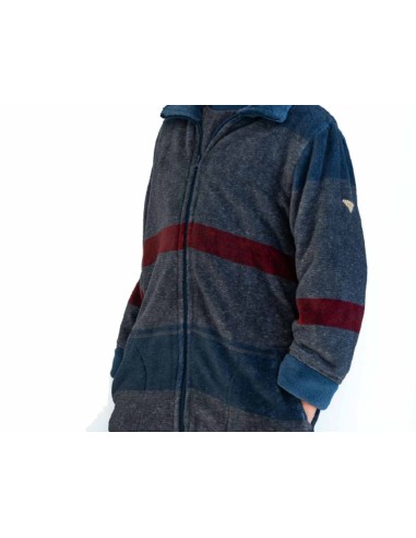 Bata corta coralina cremallera juvenil "Rayas"...