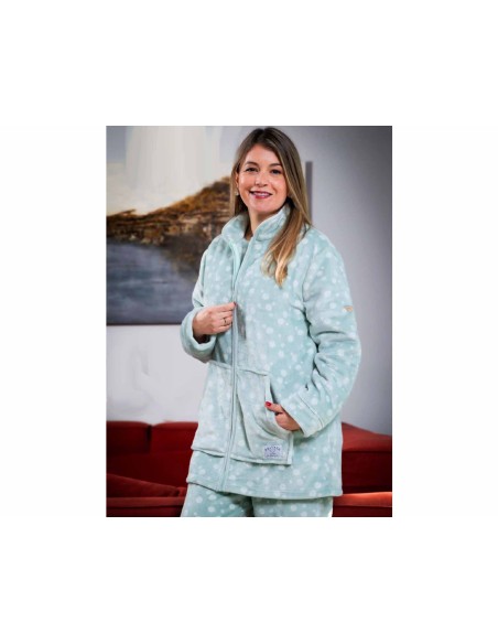 Bata corta coralina cremallera mujer "Burbujas" PV25481 de Privata