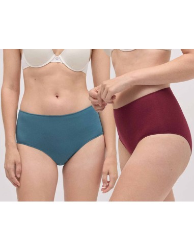 Braga alta lisa algodón "Granate y petróleo"...