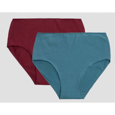 Braga alta lisa algodón "Granate y petróleo" (pack 2 uds)... 2