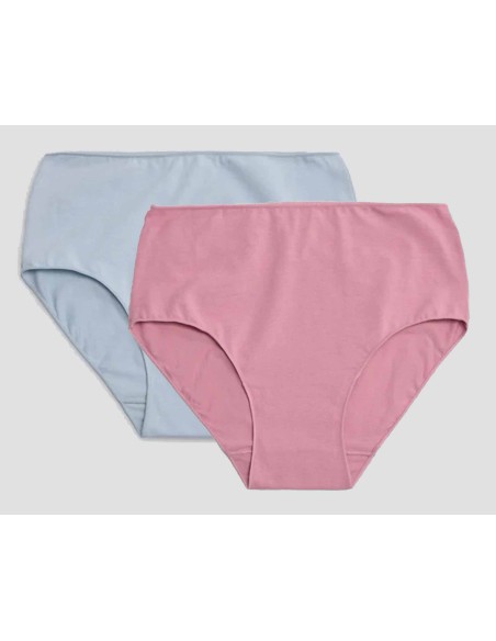 Braga alta lisa algodón "Rosa y azul" (pack 2 uds) 19429 de Ysabel Mora