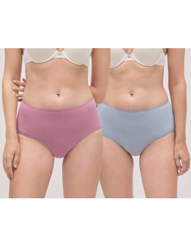 Braga alta lisa algodón "Rosa y azul" (pack 2 uds) 19429 de Ysabel Mora