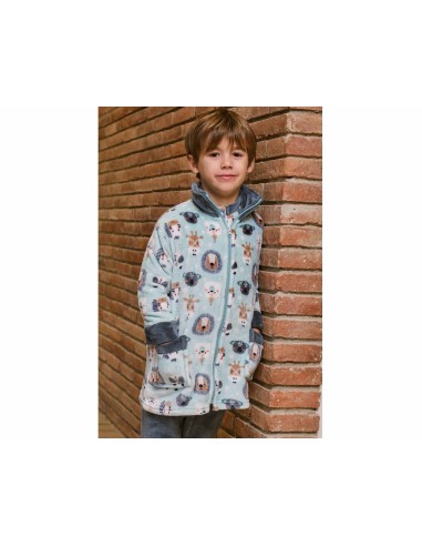 Bata infantil coralina cremallera "Animales de la selva" 258401 de Muslher