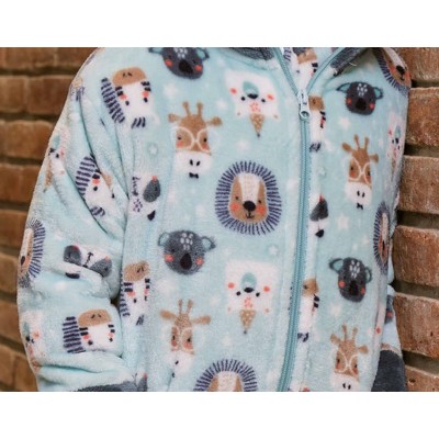 Bata infantil coralina cremallera "Animales de la selva" 258401 de Muslher 2