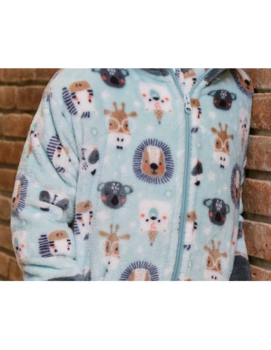 Bata infantil coralina cremallera "Animales de...
