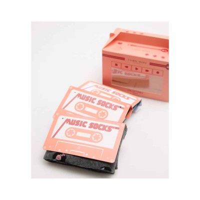 Estuche regalo calcetines mujer "Music Cassetes" (3 pares) 12973 de Ysabel Mora 2