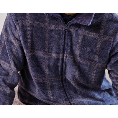 Bata corta hombre coralina cremallera "Cuadros azul y gris" 259605CR de Muslher 2