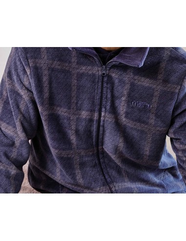 Bata corta hombre coralina cremallera "Cuadros azul y gris" 259605CR de Muslher