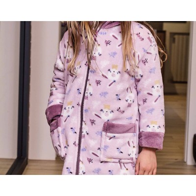 Bata infantil coralina cremallera "Conejita" 8405 de Muslher 2