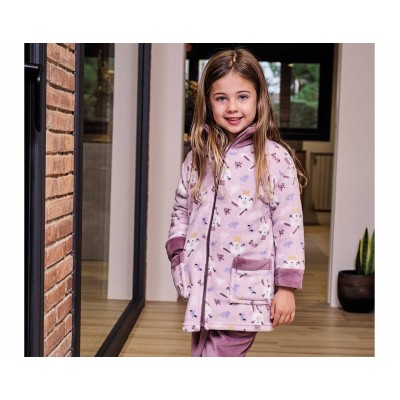 Bata infantil coralina cremallera "Conejita" 8405 de Muslher