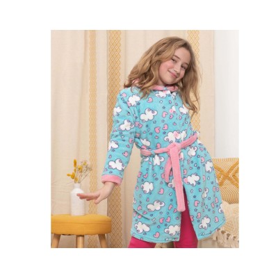 Bata juvenil coralina abotonada "Nap Queen" de Kinanit