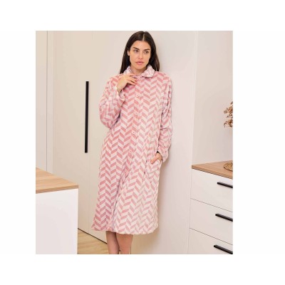 Bata larga mujer coralina abotonada "Espigas" 8610 de...