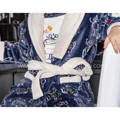Bata infantil coralina "Robots" 8418 de Muslher 2