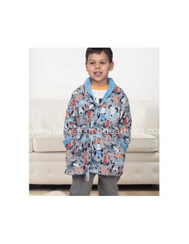 Bata infantil coralina abotonada "Little...