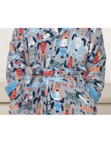 Bata infantil coralina abotonada "Little...